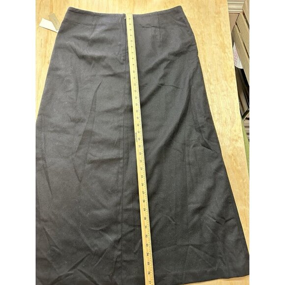 VTG GAP Wool Blend Black Academia Maxi Skirt Sz 16 Stretch Career Office Lined - Picture 7 of 9